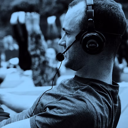 Silent Yoga at a Silent Discotek event