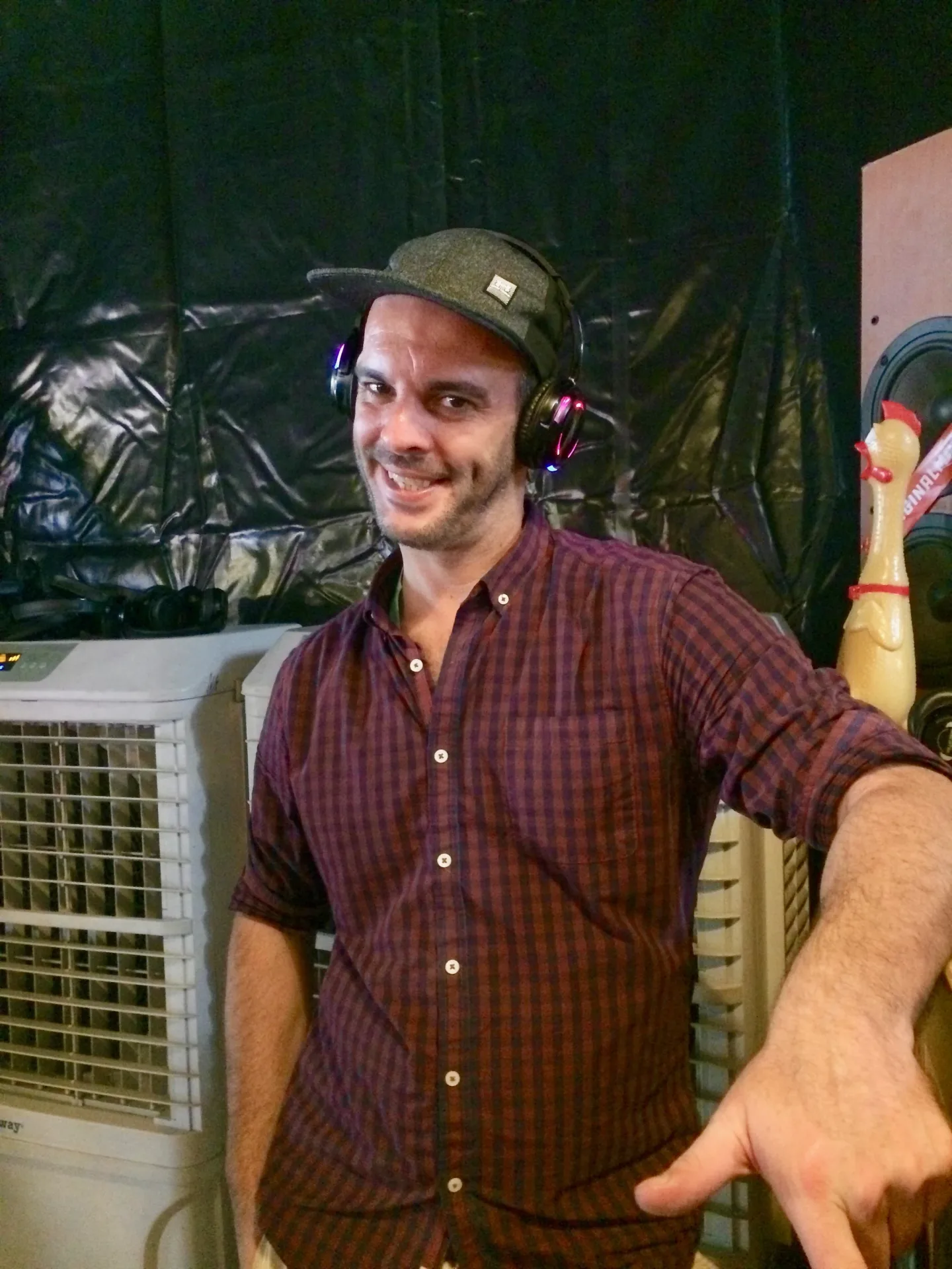 A guest wearing headphones at Good Vibes Festival 2018
