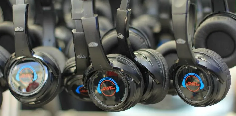 Headphones laid out for the campus preview